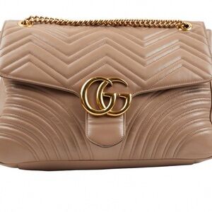 GG Marmont tan large shoulder bag